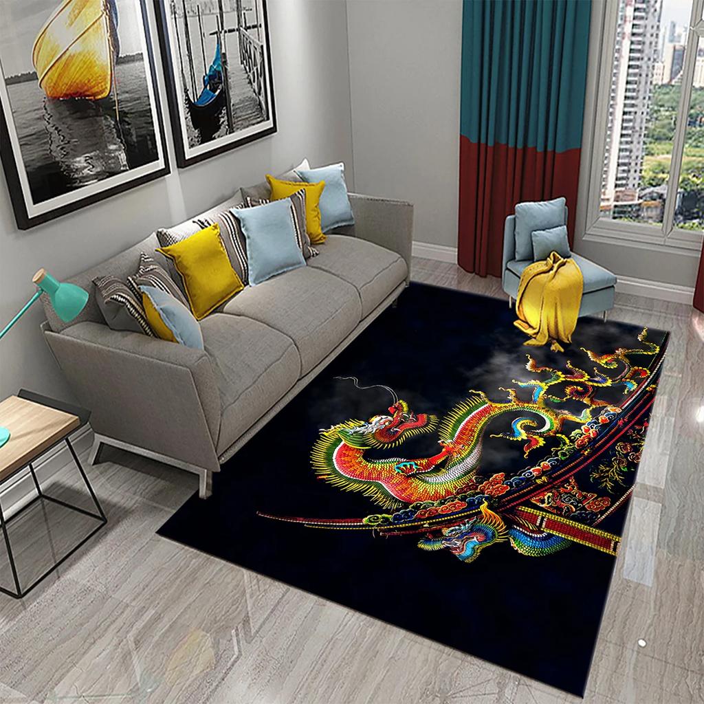 Dragon Animal Carpet for Living Room Bedroom Bathroom Soft Non-slip Mat Carpets Creative Fashion Door Large Mat Bath Mats Gifts