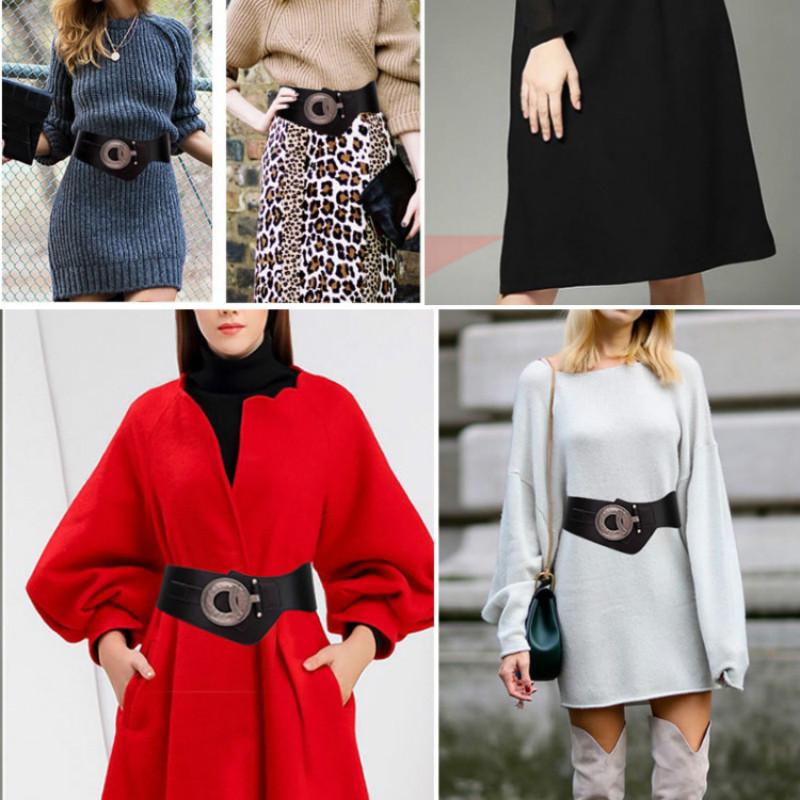 Регулируемый женский ремень в винтажном стиле, с пряжкой, из ПУ кожи