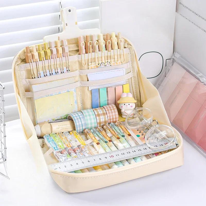 12-слойный пенал для девочек, большой пенал большой емкости, школьные канцелярские принадлежности, эстетический чехол для канцелярских принадлежностей для студентов