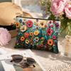 Double-sided Printed Toiletries Organizer Floral Cosmetics Storage Bag  Outdoor Use