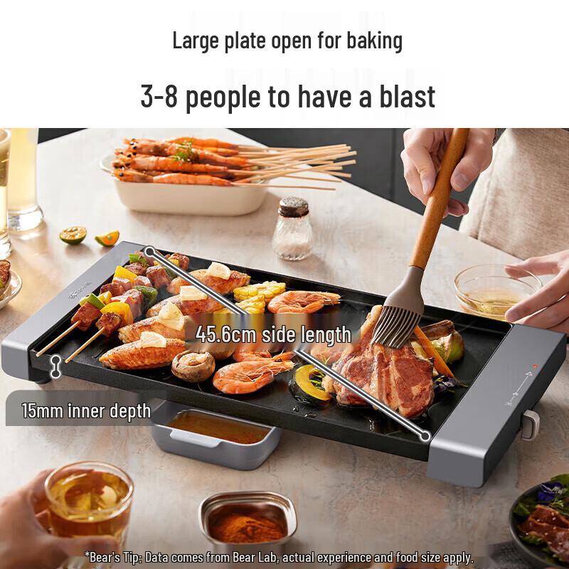 Bear Electric Grill & Hot Plate with Oil Drip Tray CN plug (adapter included)