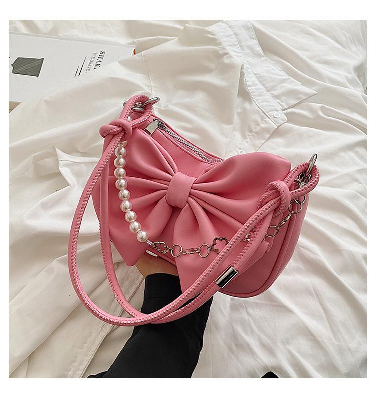 Foreign Style Bow Love Chain Underarm Bag Women's 2025 New Korean Version Niche Design Single Shoulder Messenger Bag