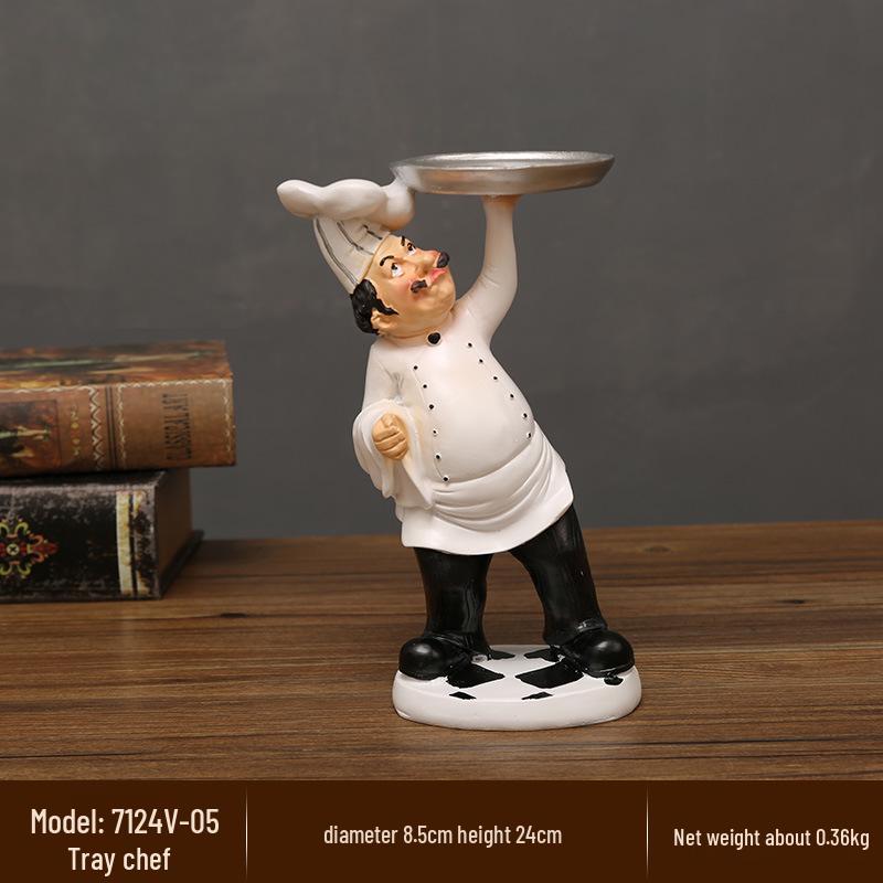 European Chef Figurine - Decorative Ornament for Home, Cafe, Cake Shop, or Living Room