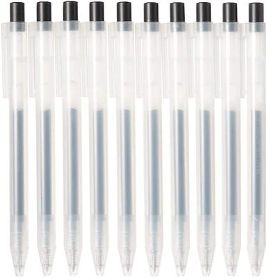 Шариковая ручка MUJI с гелевыми чернилами 82902273, Черная, Наконечник 0,5 мм, Выдвижная, Упаковка 10 шт.,