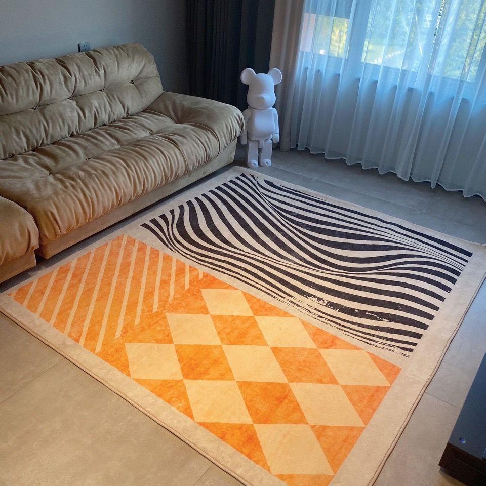 Modern Light Luxury Orange Carpet Home Soft Lounge Rugs Dirty Living Room Large Area Rug Bedroom Decor Carpets Entrance Door Mat