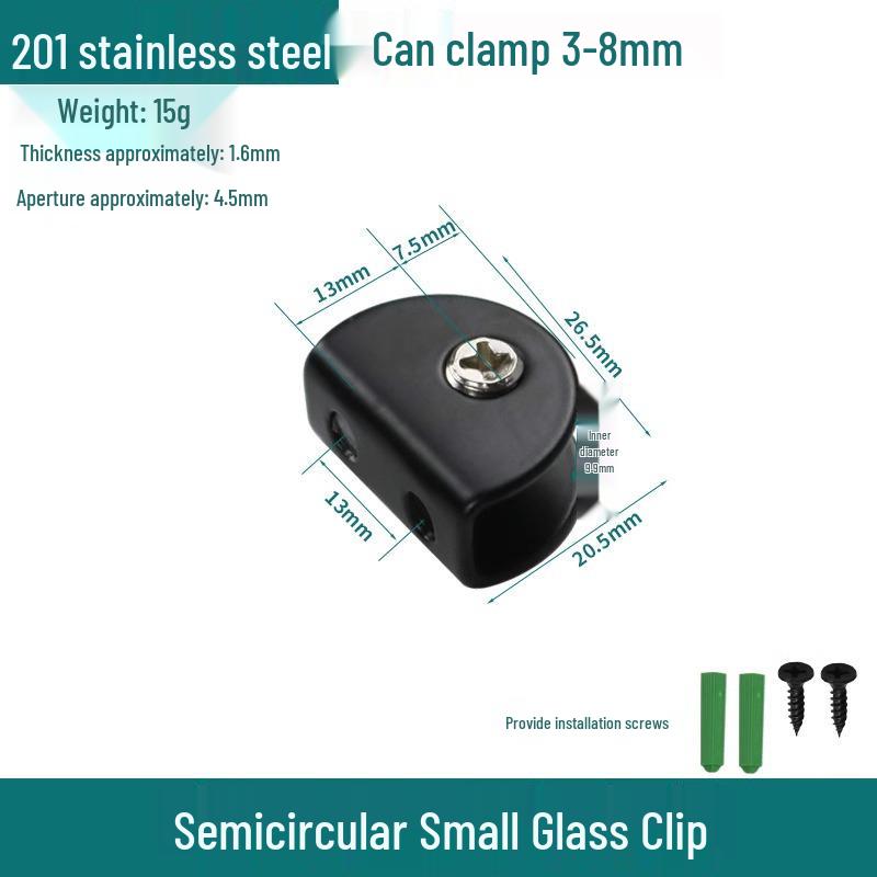 Полукруглый зажим-держатель для стеклянной полки из нержавеющей стали 304