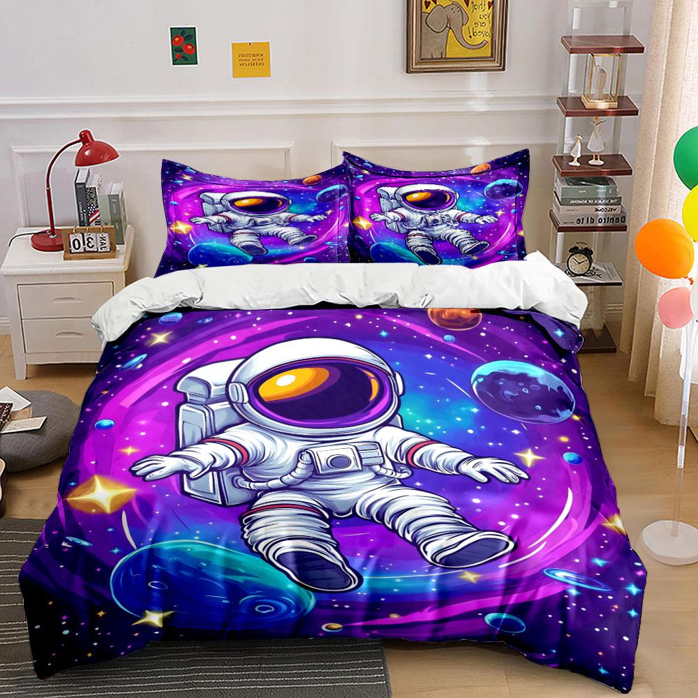 Astronaut surrounded by planets. Bedding sets Duvet cover sets Duvet covers Pillowcases(1*Duvet Cover 2*Pillowcases without duvet insert)