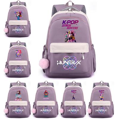 Милый мультяшный рюкзак с принтом K-pop для девочки-подростка, школьная сумка, ранец, детский подарок, женская водонепроницаемая дорожная сумка большой вместимости, рюкзак