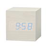 Деревянный квадратный цифровой светодиодный USB-настольный будильник, настольное украшение с голосовым управлением