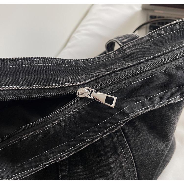 Винтажная повседневная джинсовая сумка-тоут с несколькими карманами - Модная сумка через плечо для мам 2025 года