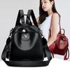 Fashion Solid Color Women's Backpack New Soft Leather Simple Women's One-shoulder Backpack Double Layer Large Capacity