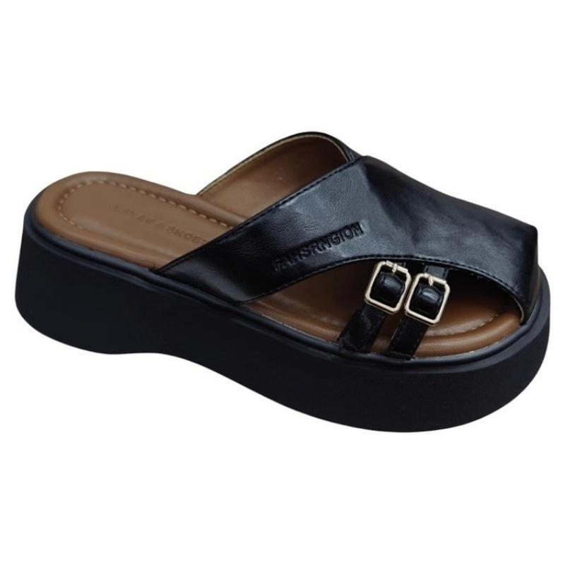 Summer Korean Baotou Half Slipper Female 2025 Temperament Non-slip Shoes Round Head To Wear All Matching Slippers