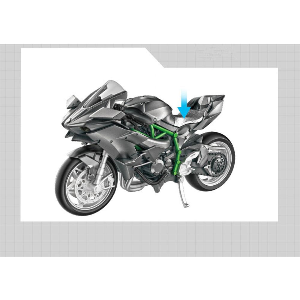 1/12 Assembly Version H2R Alloy Motorcycle Model Diecasts & Toy Metal Sound and Light Toys Car Collectibles Children’s Gifts