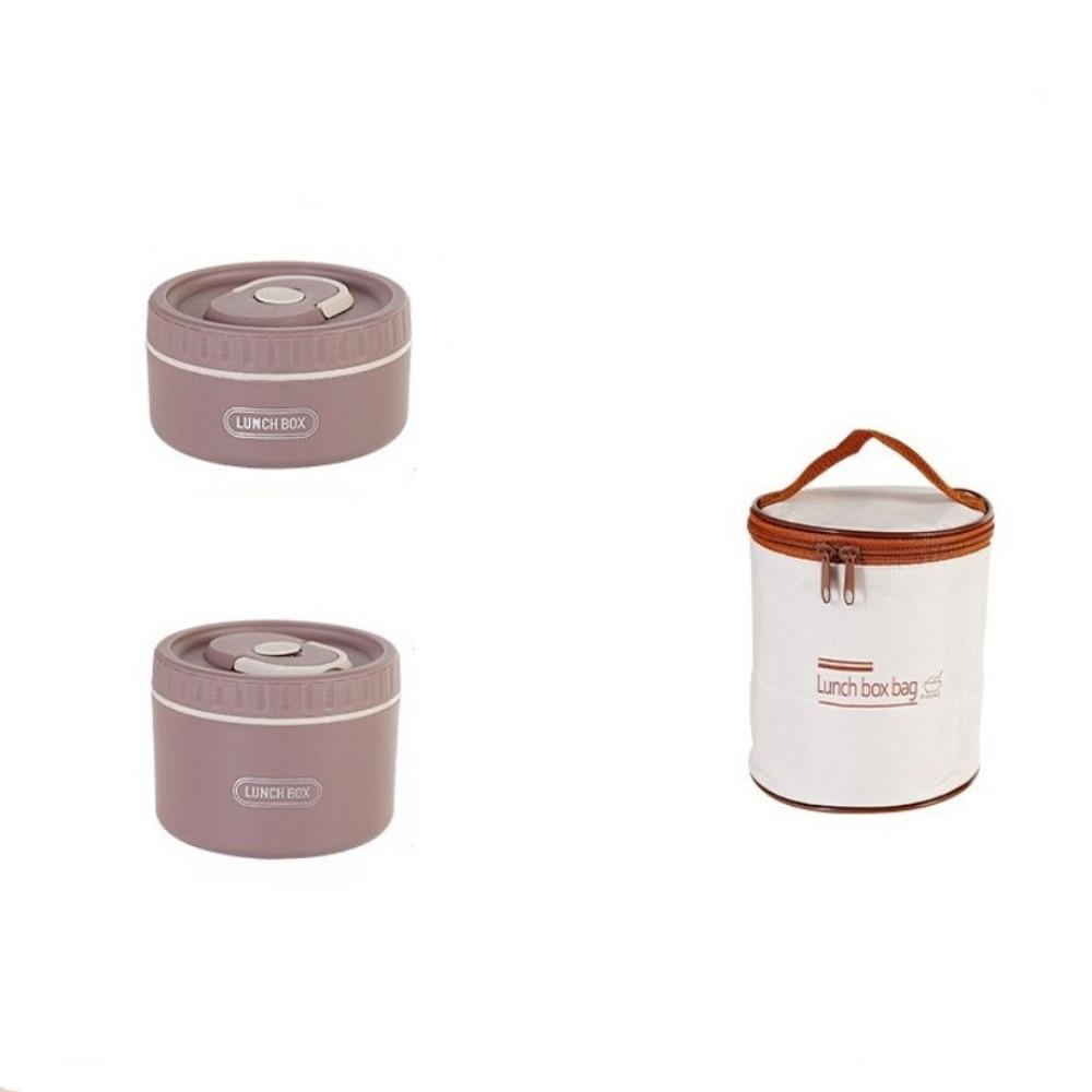 Round Shape Stainless Steel Lunch Box Practical Thermal Lunch Container Outdoor Picnic Box Camping