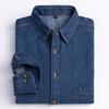 Men's Denim Long Sleeve Cotton Shirt Jean Casual Shirts Male Leisure