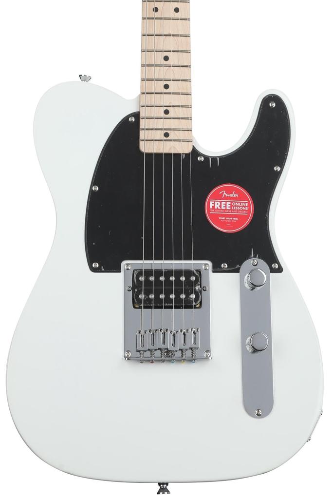 Squier by Fender Squier H Electric Maple Black Arctic White with Soft Case Sonic™ Esquire® Guitar, Fingerboard, Pickguard,