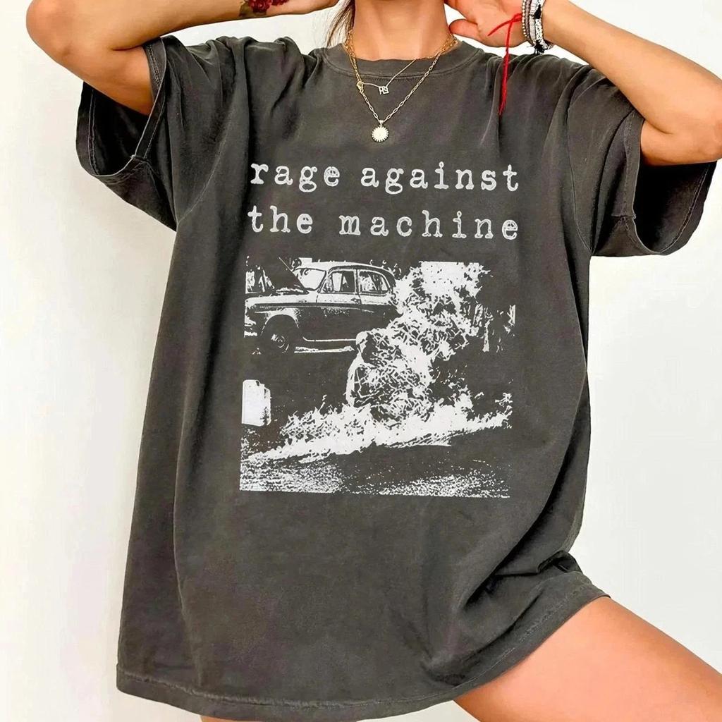 Унисекс футболка с принтом Rage Against The Machine, Повседневная уличная ретро футболка унисекс, Футболка с принтом в честь фанатов - Мужская'...