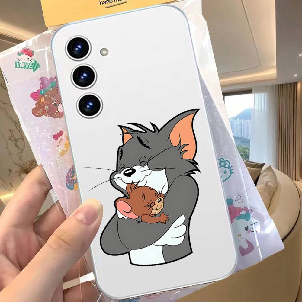 Милый Чехол Для Телефона Джерри И Том Для Samsung Galaxy Прозрачная Крышка A52 A12 A51 S21 Edge S22ULTRA S23 S24 S20LITE Plus Ultra