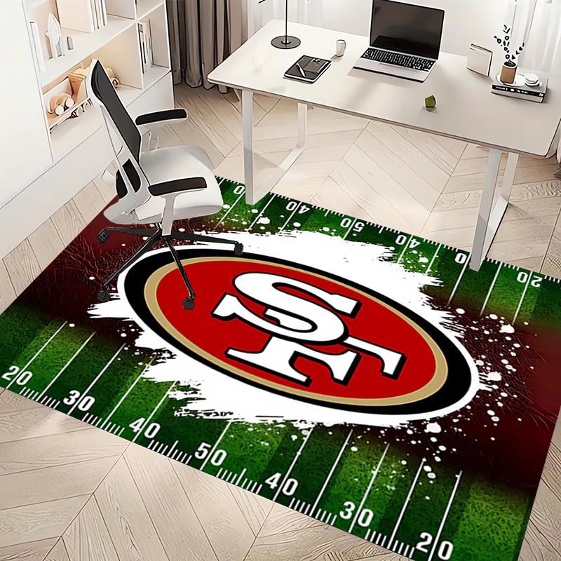 1pc San Francisco 49ers LOGO Print Area Rug - Soft, Washable Non-Slip Indoor Mat, Living Room, Home Office Decorative Rug,Office Decorative