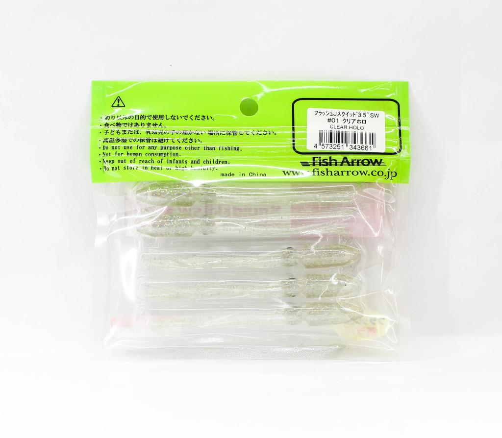 Fish Arrow Мягкая приманка Flash J Squid SW 3,5 дюйма, 5 шт. в упаковке #01 (3661)