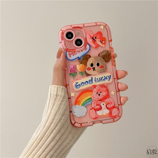 Противоударный чехол для телефона с забавным медведем и милыми животными для Iphone 11 12 13 Pro Max X Xr Xs Max, прозрачный мультяшный мягкий чехол на заднюю панель