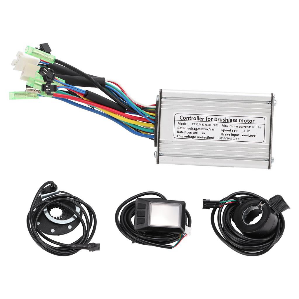 36V 48V 350W Electric Motor Controller Kit 17A Brushless Motor Controller with KT LCD7C Display Panel Sensor Throttle
