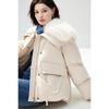 Qiushui Yiren Women's Fur Collar 90% White Duck Down Jacket