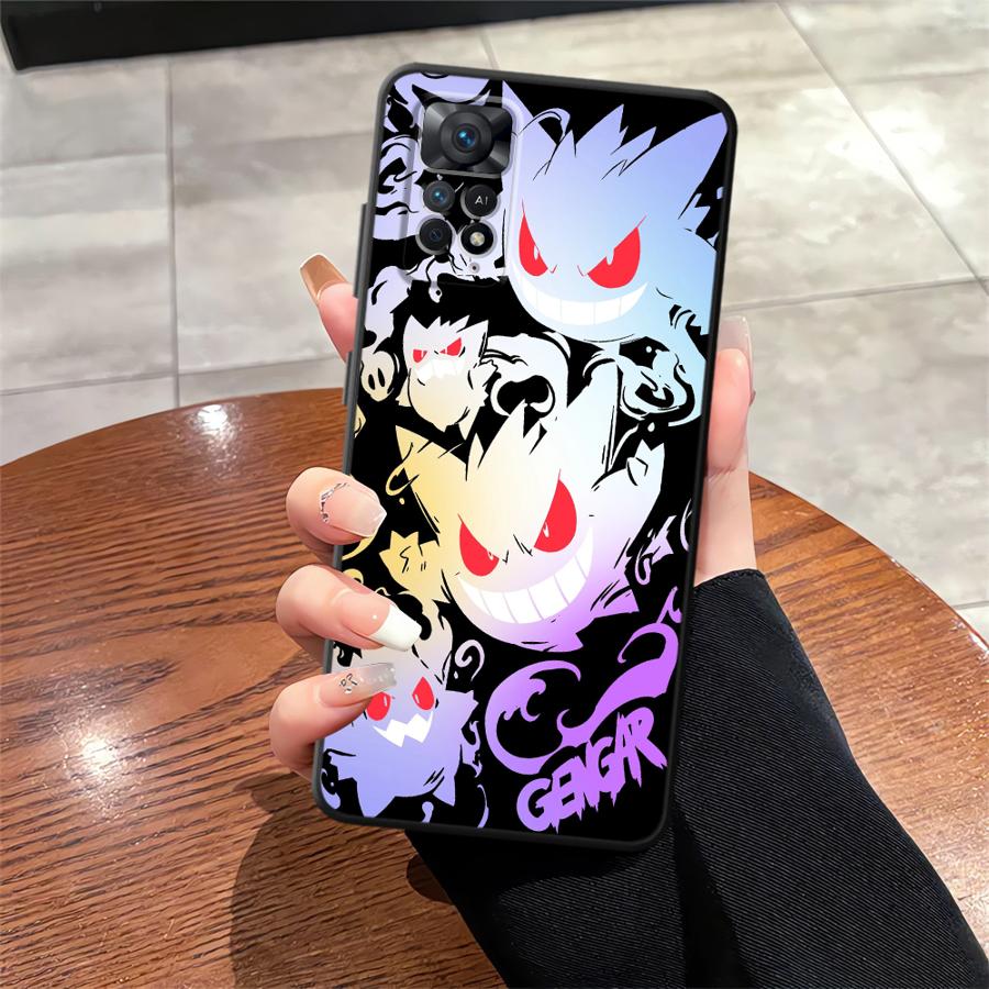 Крутой чехол для телефона Pokemon Gengar для Xiaomi Redmi Note 13 Pro Plus 9 12 Pro 7 8 11s 12s 11 14 10 10S 9S Funda
