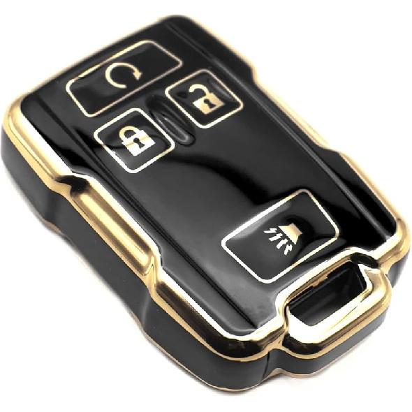 FEYOUN Key Fob Cover Compatible with Chevy Chevrolet Colorado Silverado Suburban Tahoe GMC Canyon Sierra 1500 2500 3500 HD TPU Remote Keyless Key Fob