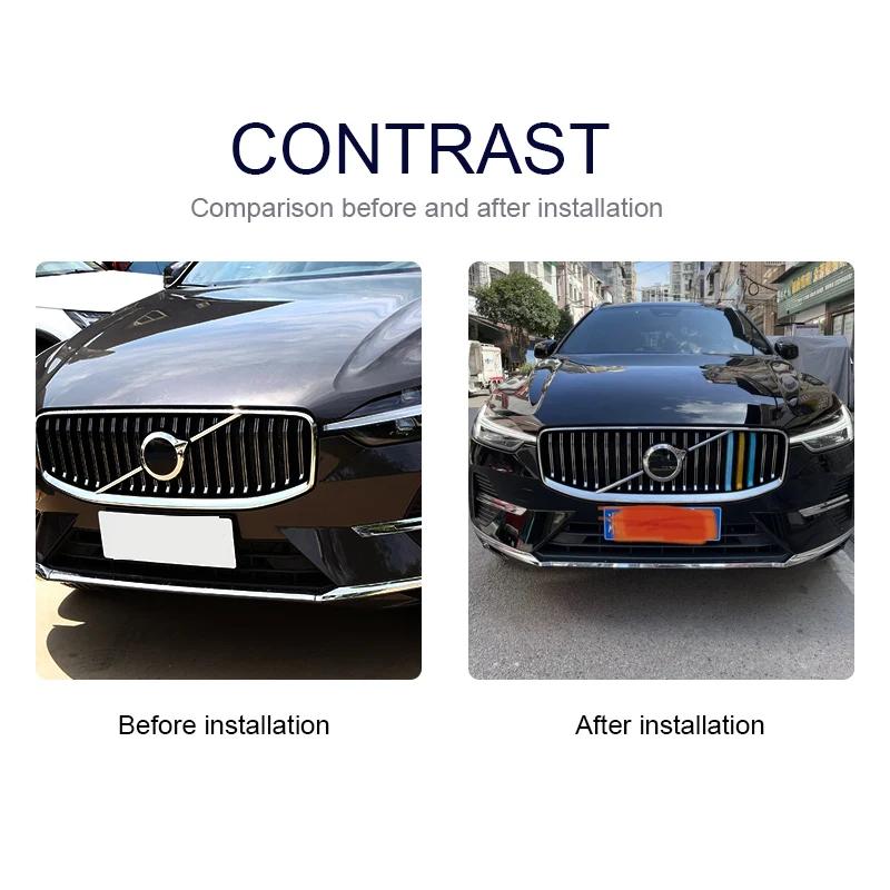 Для Volvo S60 V60 Декоративная полоса-сетка передней решетки Радиатора Сеточная накладка Модифицированные наклейки Центральная накладка на решетку