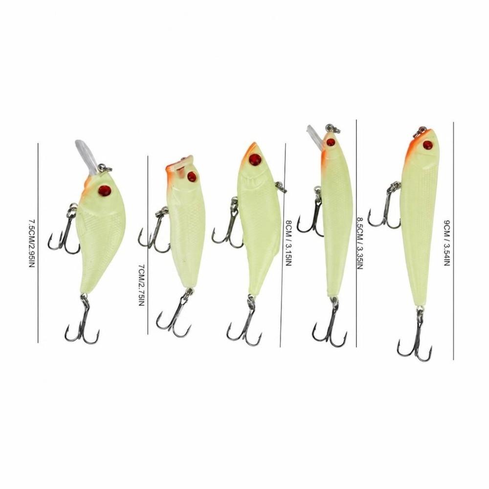 with Treble Hooks Fishing Crankbait Kit Luminous Fishing Baits Kit Saltwater Freshwater