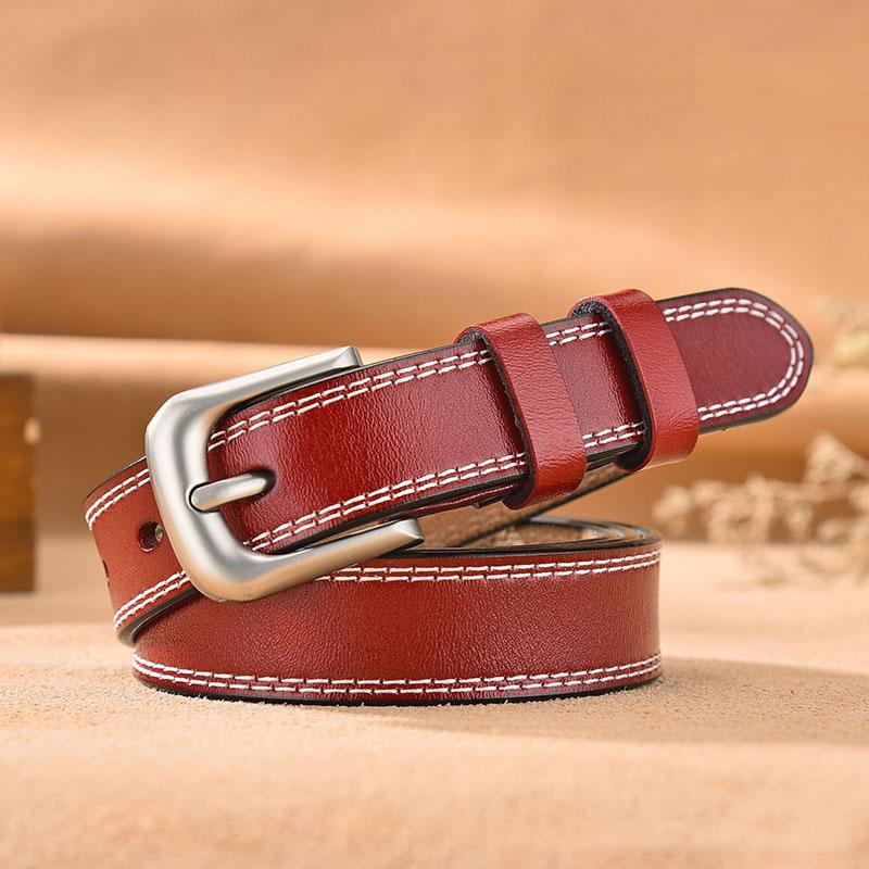 Women's Belts Vintage for Jeans Designer Fashion Casual Genuine Leather Brand Female Waistband Pin Buckles Fancy Straps LB2265