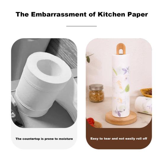 Деревянный держатель для бумажных полотенец с устойчивым основанием, нескользящая конструкция, простая установка, держатель для рулонов бумаги на кухне, стойка для хранения