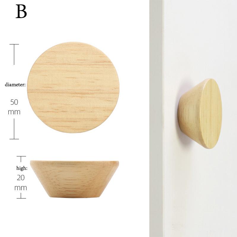 Round Wooden Handle Pulls Solid Wood Cabinet Drawer Knobs Single Hole Furniture Handle With Screw Wardrobe Home Decoration