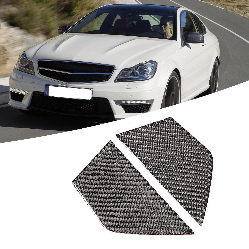 2 шт. декоративная панель для внутренней двери автомобиля, мягкое настоящее углеродное волокно, подходит для Mercedes W204 0713