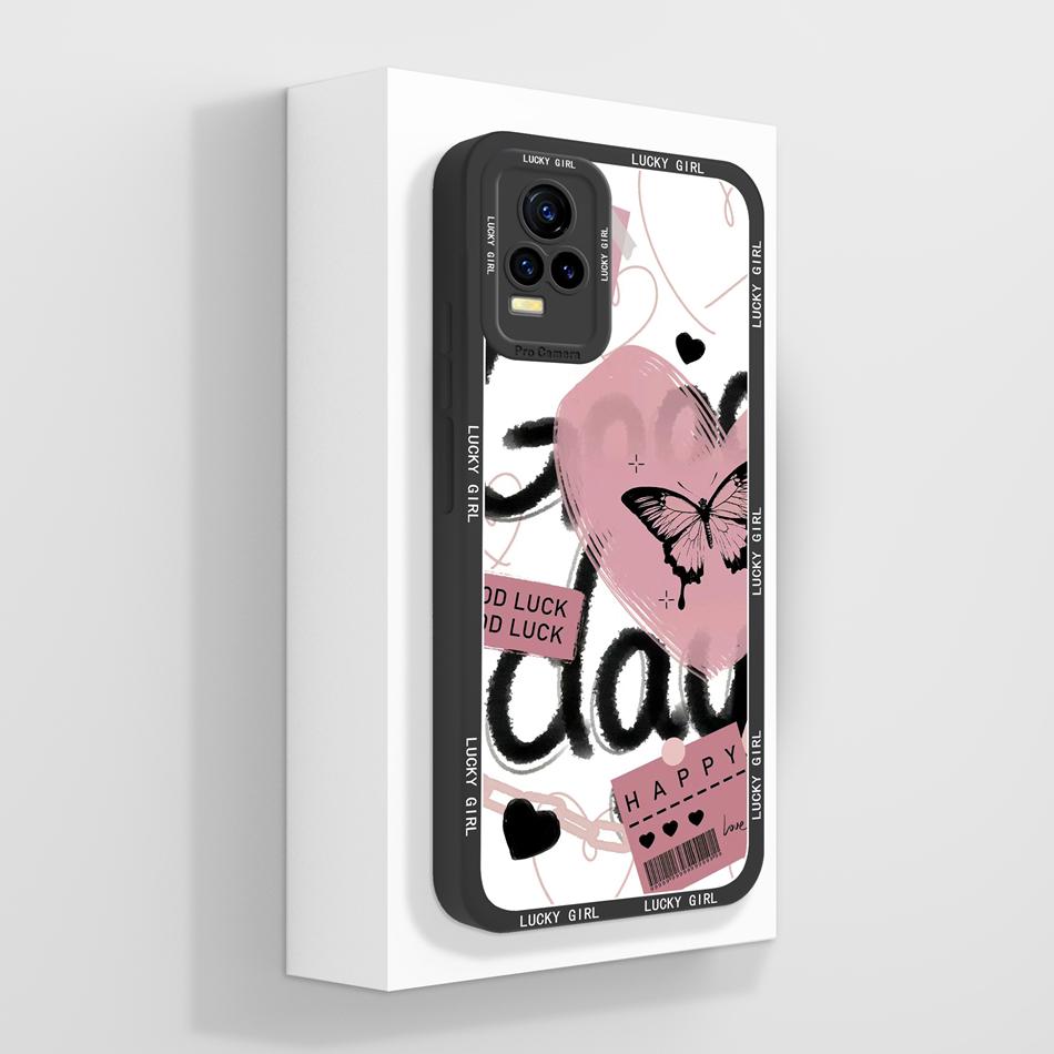 Aesthetic Style Case For Vivo V21E Back Cover Camera Protection Phone Housing For V21E 4G 5G Soft Liquid Silicone Bumper Funda