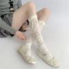 1 Pair Ballet Style JK Stockings Bandage Bowknot Thigh Stockings Knee High Socks  for Women Girls
