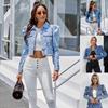 Women's European & American Style Lapel Denim Casual Short Jacket