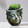 Resin Crafts Tree Stump Girl Pot Funny Succulents Flower Pot  Garden Courtyard Balcony