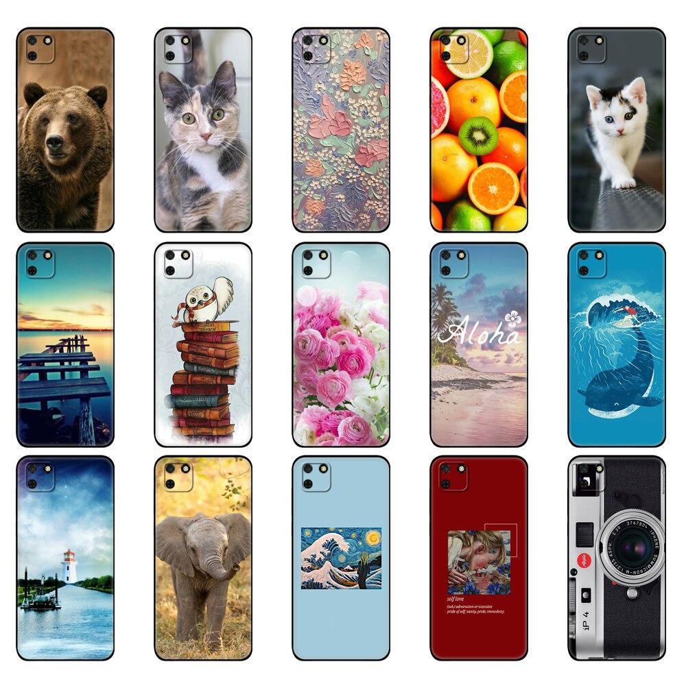 Чехол для Huawei Y5P 5,45 дюйма; Мягкий силиконовый чехол из ТПУ для телефона Huawei y5p 2020 y 5 p y5 p, задний бампер huaweiy5p, черный чехол из ТПУ
