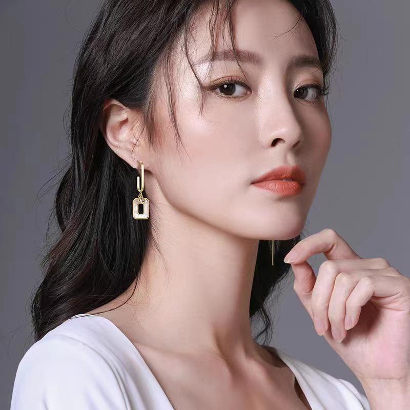 Korean Asymmetrical Long Tassel Earrings - S925 Silver Needle, Trendy Women's Fashion, All-Match Earrings
