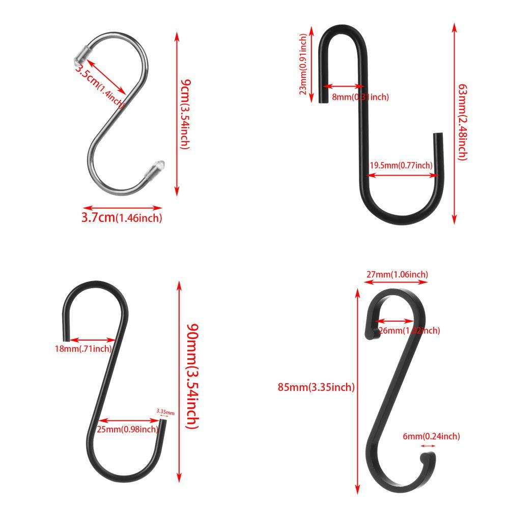 10/15/20/25/30pcs Household Organizer Stainless Steel Storage Rack Hanger Clasps Hooks S Shaped Hook