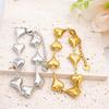 2025 New Gold Color Stainless Steel Heart Bracelet for Women - Cute Adjustable Jewelry Hypoallergenic Gift for Girls