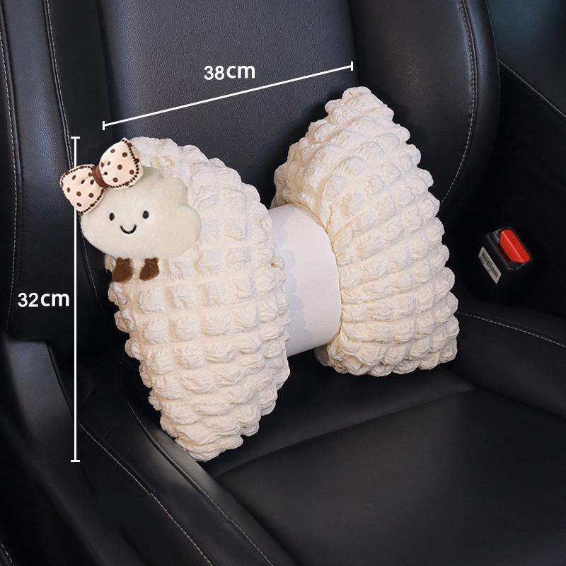 New Cute Cartoon Cloud Universal Car Neck Pillow Four Seasons Soft Puff Auto Seat Headrest Waist Support Car Accessories Decro