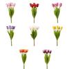 Real Touch Artificial Tulip Flowers Realistic Handmade Simulation Big Tulip 5-Heads 52 cm Faux Tulip Branch Dining Table