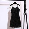 Sequin Strappy Little Black Dress - Slimming, Sexy Nightclub Party Wear for Women