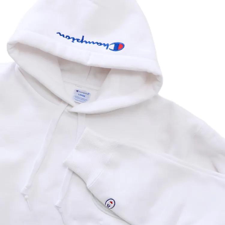 Champion Logo Fitted Fleece Lined Sweatshirt Japan Version Men's White (Unisex) Sweatshirts C3 L119 010