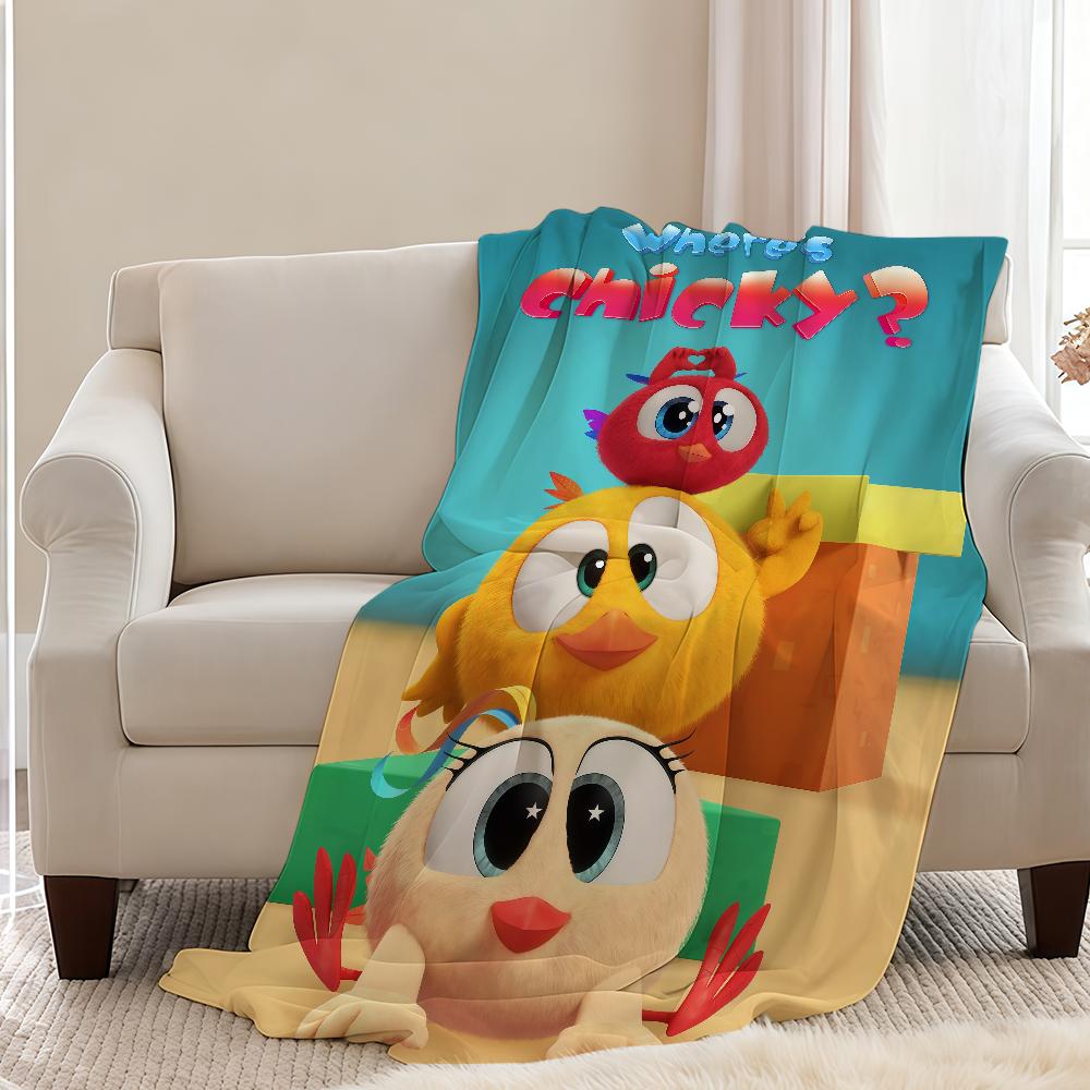 W-Wheres C-ChickyS Cartoon Blanket Throw Super Cosy Plush Living Room Sofa Couch Childish Birthday Gifts