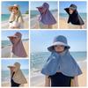 Wide Brim Shawl Fisherman Hat Breathable Hiking Bucket Hat Folding Women Sun Cap  Outdoor