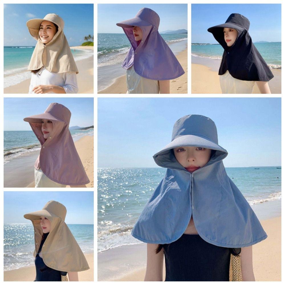 Wide Brim Shawl Fisherman Hat Breathable Hiking Bucket Hat Folding Women Sun Cap Outdoor